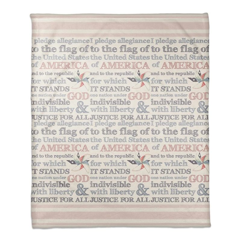 Pledge of Allegiance Coral Fleece Blanket