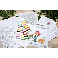 Luca-s Flowers And Butterfly Counted Cross Stitch Kit