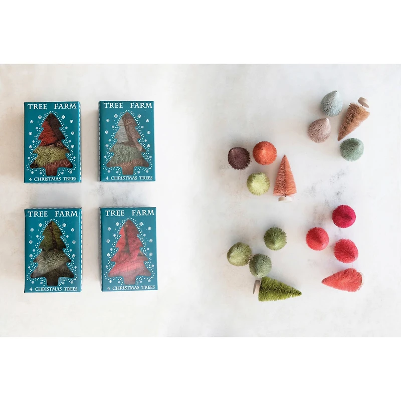 Hello Honey® 4.25" Sisal Bottle Brush Tree with Wood Base Set