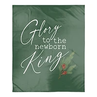 Glory To Newborn King 50x60 Sherpa Fleece Blanket