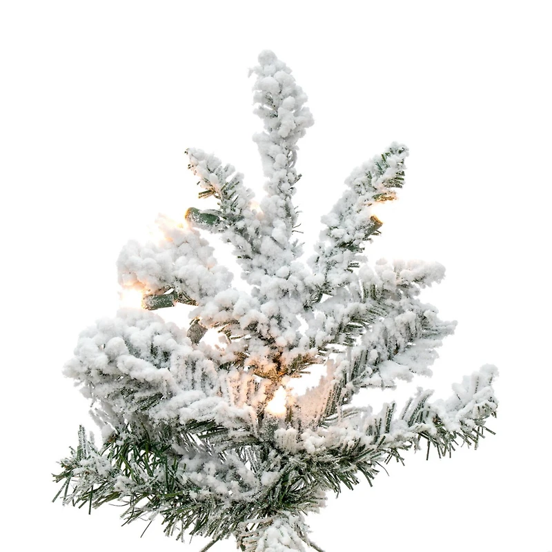 4.5ft. Pre-Lit Flocked Utica Fir Artificial Christmas Tree, Clear Lights