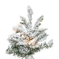 4.5ft. Pre-Lit Flocked Utica Fir Artificial Christmas Tree, Clear Lights