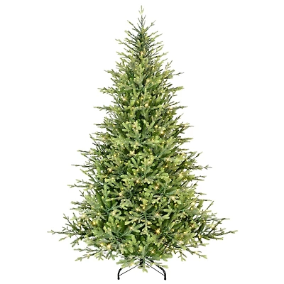 7.5ft. Pre-Lit Miracle Shape™ Alberta Spruce Artificial Christmas Tree, Dual-Color LED Lights
