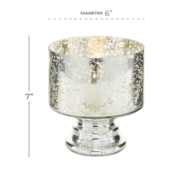 7" Clear Glass Contemporary Candle Holder