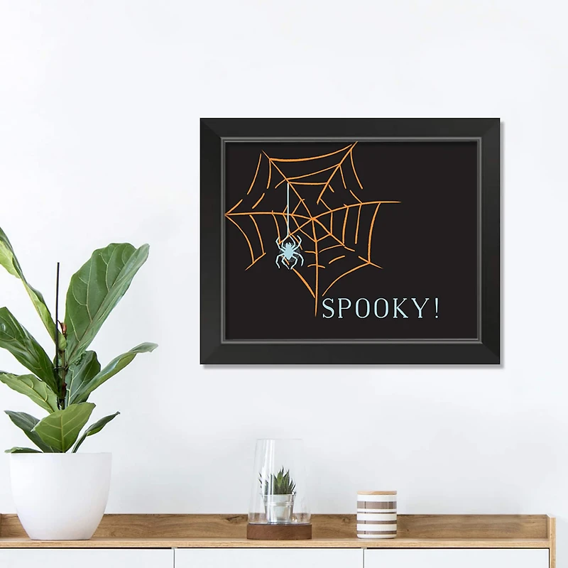 Spooky Web Black Framed Print Wall Art