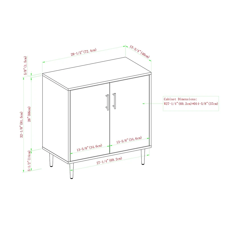 Walker Edison White Modern Bookmatch Accent Cabinet