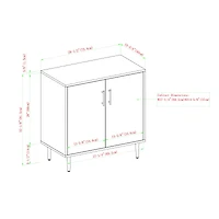 Walker Edison White Modern Bookmatch Accent Cabinet