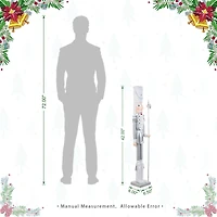 Glitzhome® 42"H Wooden Christmas Silver Dressed Soldier Nutcracker