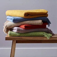 DII® Dusty Lilac Solid Ribbed Throw