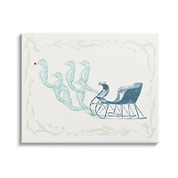Stupell Industries Seahorse Santa Sled Nautical Christmas Canvas Wall Art