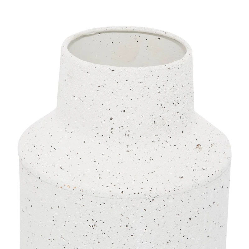 Set of 2 White Metal Coastal Style Vase 16", 14"