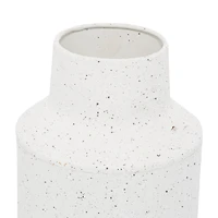 Set of 2 White Metal Coastal Style Vase 16", 14"