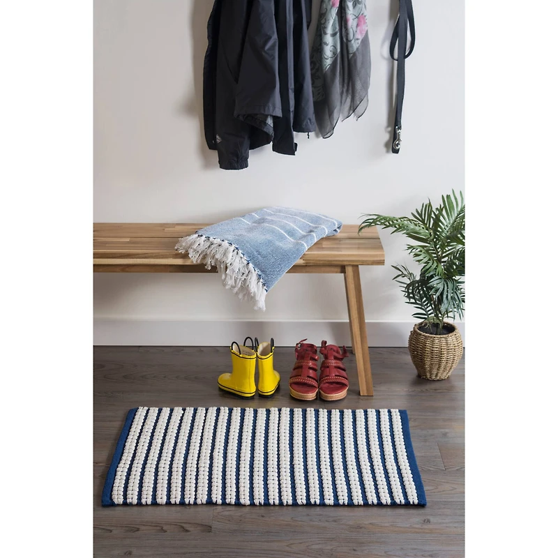 DII® Navy Braided Stripe Rug, 2ft. x 3ft.