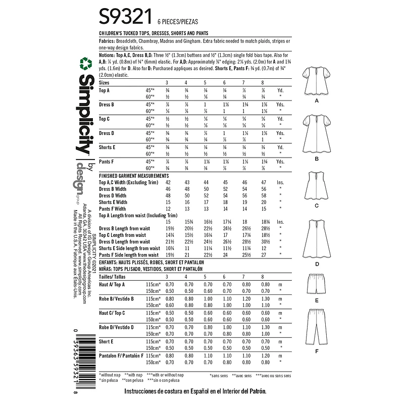 Simplicity® Pattern CS9321 (3-4-5-6-7-8)