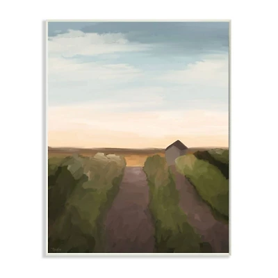 Stupell Industries Subtle Vineyard Landscape with Ombre Skyline Wall Plaque