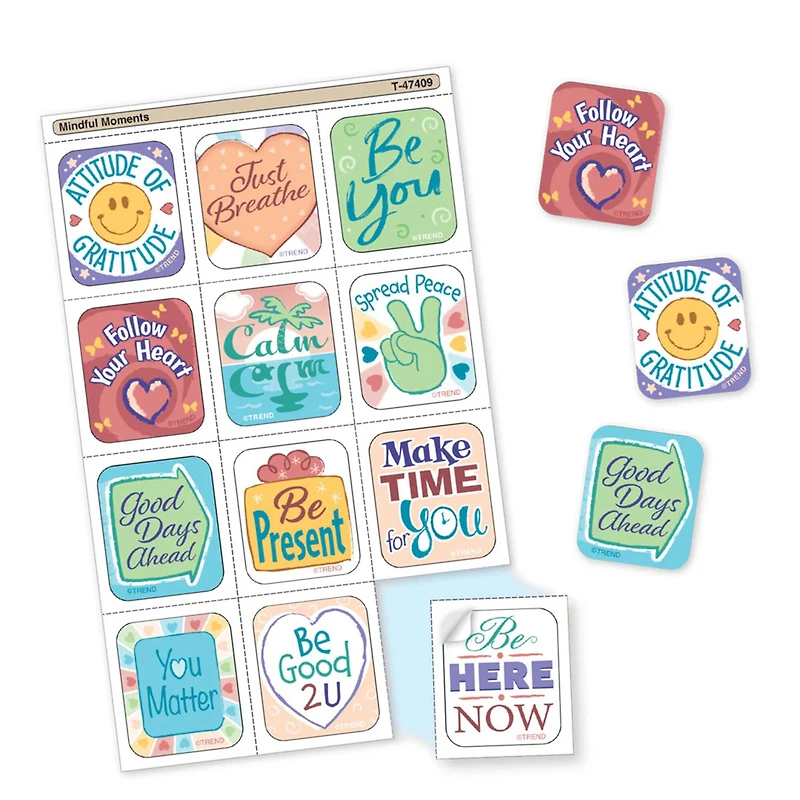 TREND Enterprises® Mindful Moments Tear & Share Stickers™, 6 Packs of 60