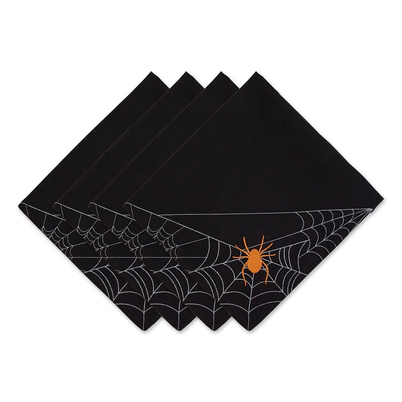 DII® Spooky Spiderweb Embellished Dinner Napkins, 4ct.
