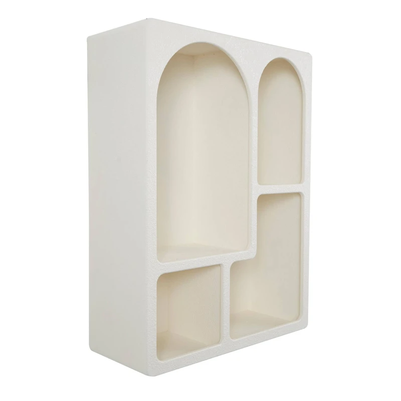 31" Cream Geometric Arched Wall Shelf