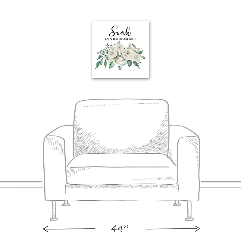 Soak In The Moment White 16" x 16" Canvas Wall Art