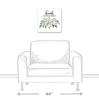 Soak In The Moment White 16" x 16" Canvas Wall Art