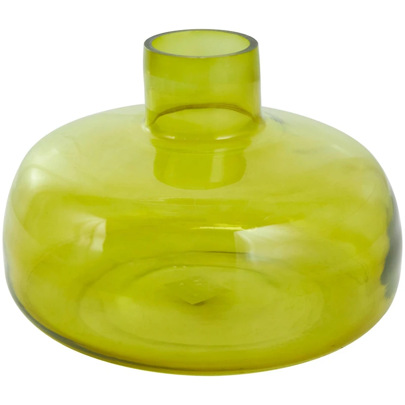 Eclectic Green Glass Round Vase Set