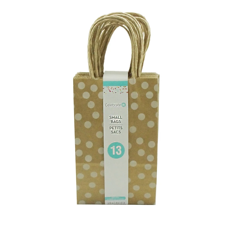 Small Kraft Dots & Stripes Paper Bag Value Pack by Celebrate It™