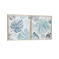 CosmoLiving by Cosmopolitan Set of 2 Blue Canvas Wall Art 24", 24"
