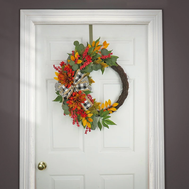 24'' Harvest Dahlia and Eucalyptus Wreath