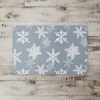 Blue Snowflake Pattern 27" x 18" Floor Mat