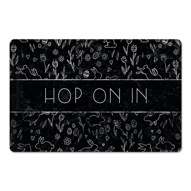 Chalk Easter Bunny Mat 27" x 18" Floor Mat