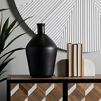 The Novogratz Black Glass Vase 9" x 9" x 15"