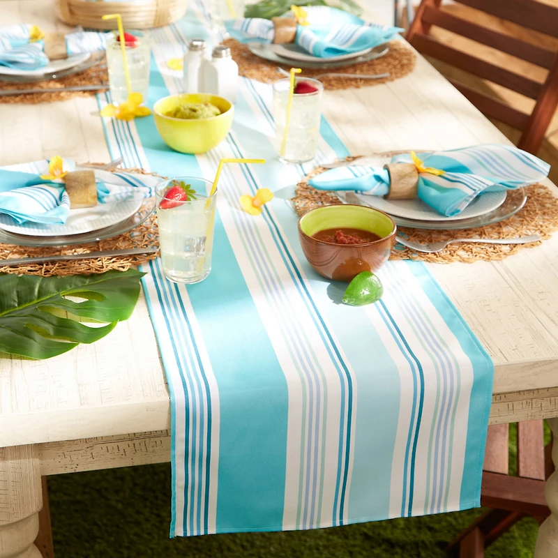 DII® Beach House Stripe Print Outdoor Table Runner