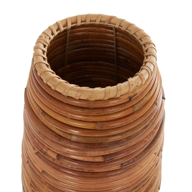 28" Brown Rattan Handmade Wrapped Vase