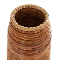 28" Brown Rattan Handmade Wrapped Vase