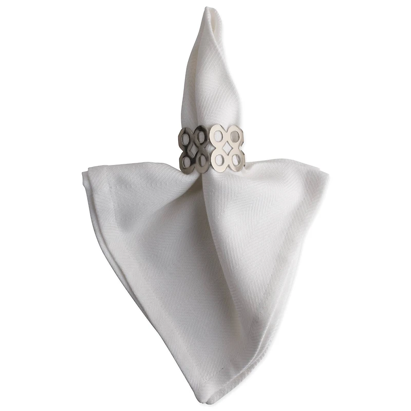 DII® Silver Square Die Cut Napkin Rings, 6ct.