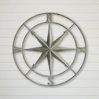 Hello Honey® Metal Compass Wall, Distressed Aqua