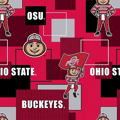 NCAA Ohio State University Buckeyes Block Cotton Fabric