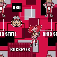 NCAA Ohio State University Buckeyes Block Cotton Fabric