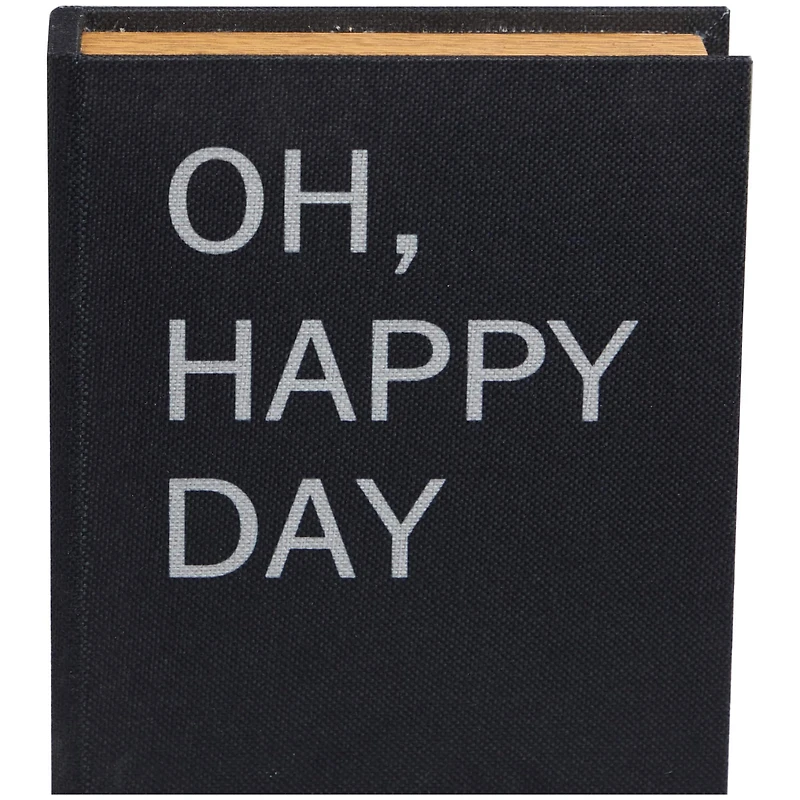 Black Oh, Happy Day Linen Storage Book Box Set