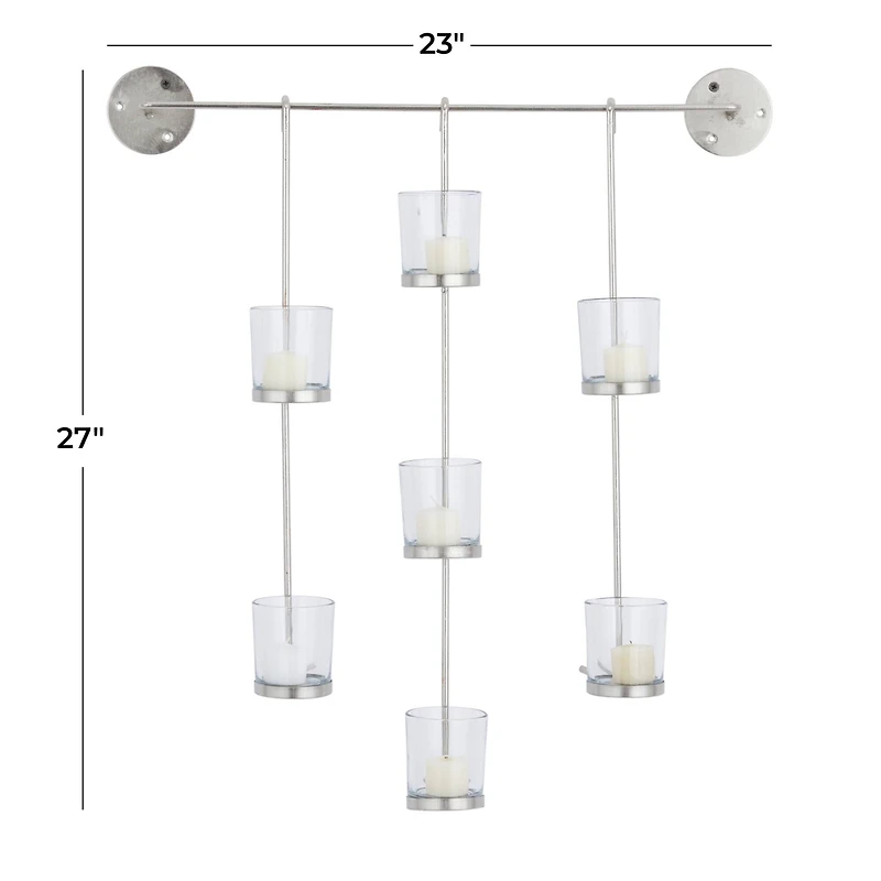 CosmoLiving by Cosmopolitan 27" Silver Contemporary Wall Sconce
