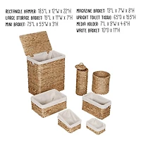 7-Piece Water Hyacinth Woven Bathroom Storage Basket Set