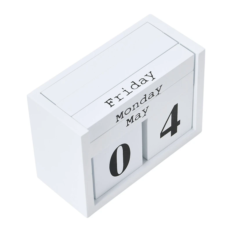 Hello Honey® 5.5" Wooden Perpetual Desk Block Calendar