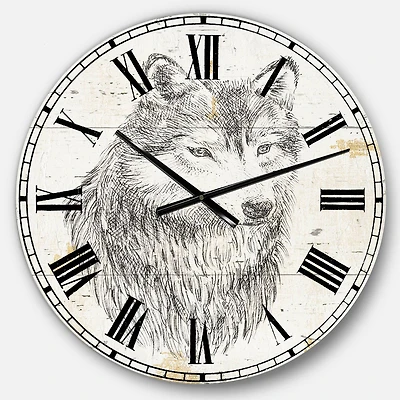 Designart 'Wolf Wild And Beautiful Iii Traditional Wall Clock