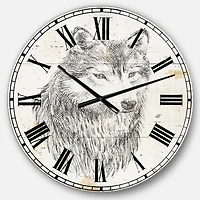 Designart 'Wolf Wild And Beautiful Iii Traditional Wall Clock