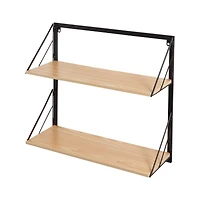 Honey Can Do Maple Modern 2 Tier Wall Mounted Shelf