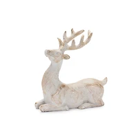 Brushed Gold Holiday Deer Figurine, 3 Packs of 2