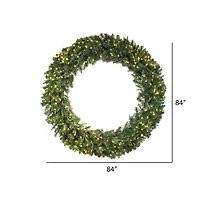84" Pre-Lit Cashmere Pine Wreath, Warm White Dura-Lit® LED Lights