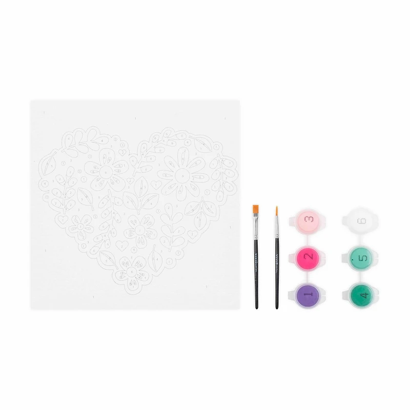 VIVID by Brea Reese® Flower Heart Acrylic Paint-by-Number Kit