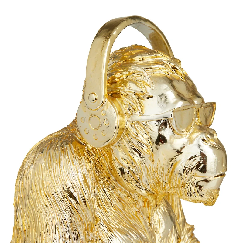 CosmoLiving by Cosmopolitan Gold Polystone Glam Sculpture, 14" x 10" x 10"