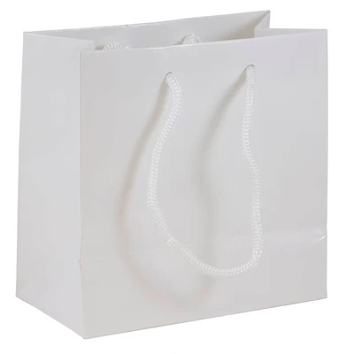JAM Paper Small Glossy White Gift Bags, 3ct.